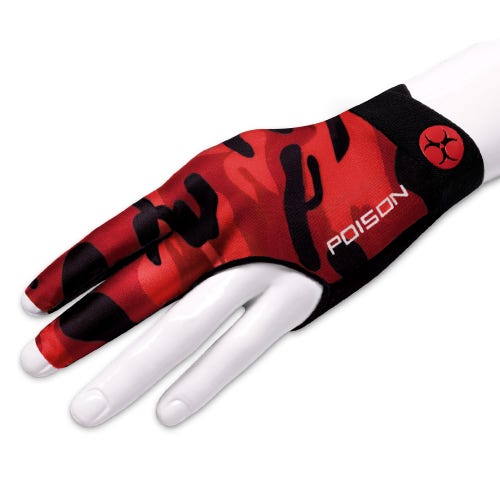 Poison Camo Red Left Hand Billiard Glove